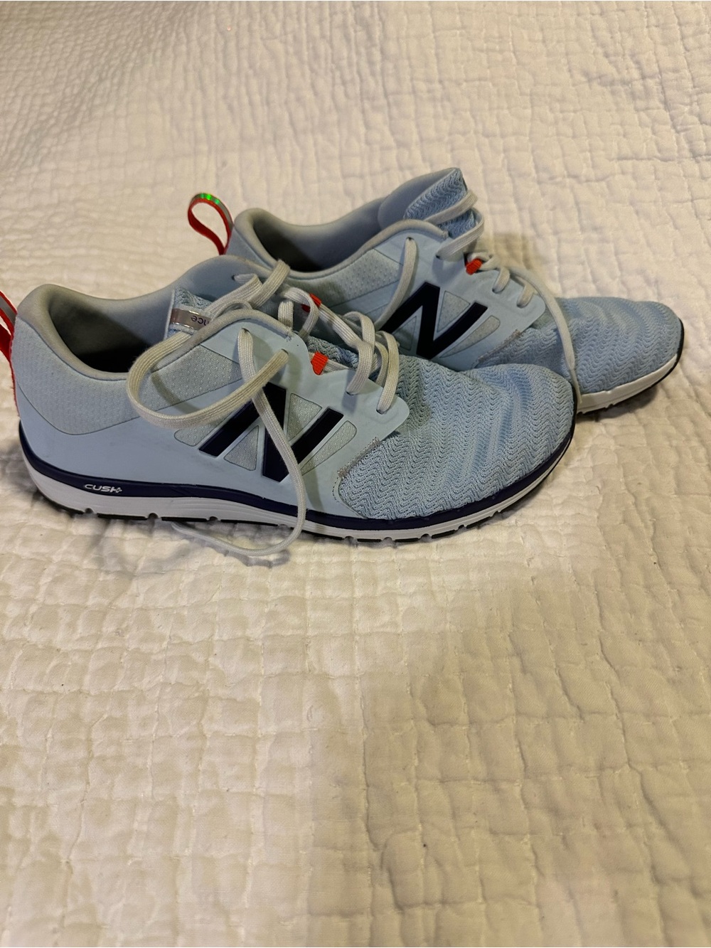 New Balance Men’s Sky Blue Athletic Sneakers with Navy Accents